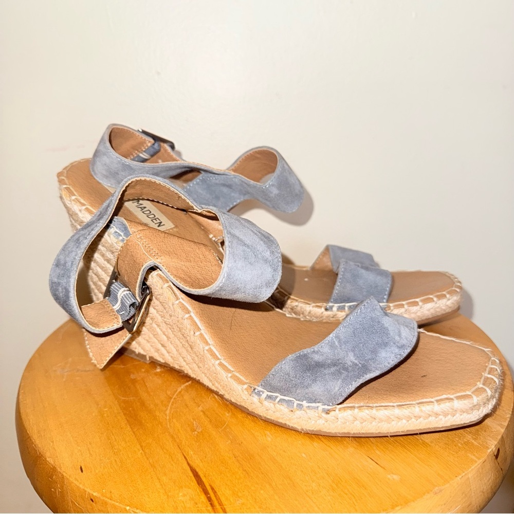 Steve Madden | Sky Blue Suede Wedges